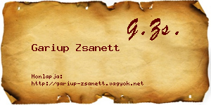 Gariup Zsanett névjegykártya